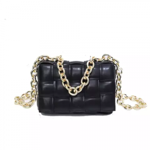 NEWLY DESIGNED LADIES THICK GOLD CHAIN WOVEN BAG. (BLACK COLOR) - IMPARTPURCHASE NGR