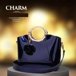 IMP LUXURY CUSTOM LADIES HANDBAG WITH GOLDHANDLE. (BLUE COLOR)