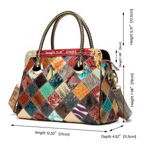 IMP Vintage Custom Cowhide Genuine Leather Multicolor Handbag.