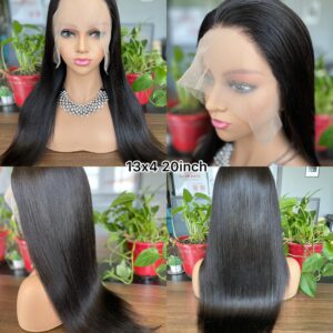 100% REAL HUMAN HAIR.(BRAZILIAN) 13X4 LACE FRONTAL STRAIGHT WIG. 20inches