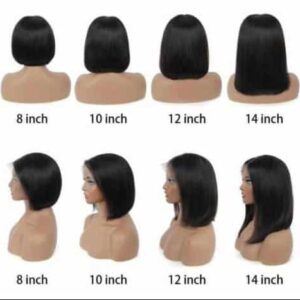 100% REAL HUMAN HAIR. (13×4 LACE FRONTAL BOB WIG) 14inches straight