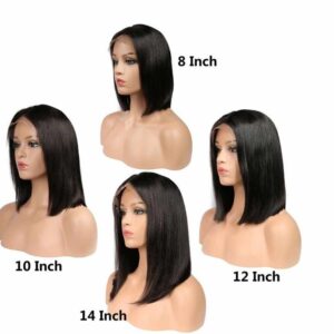 100% REAL HUMAN HAIR. (13×4 LACE FRONTAL BOB WIG) 14inches straight