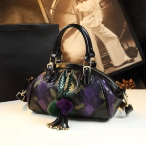 Snake Pattern Ladies Bag. (Purple Color)