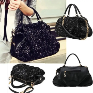 Paillette Bling Sequins Handbag. (Black Color)